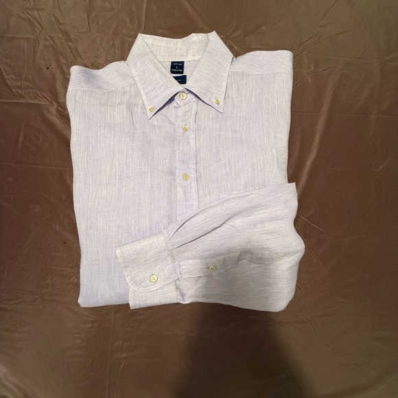 Jeff Rose 100% Linen Golf Button Down Dress Shirt Grey/Blue Size Large - Picture 3 of 11